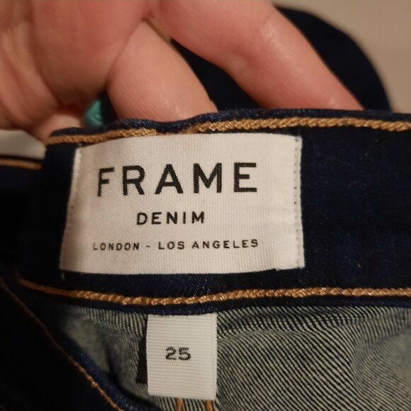 Frame Jeans Womens 25 Le Sylvie Slender Straight Ankle High Rise Side Split Hem - Picture 7 of 13